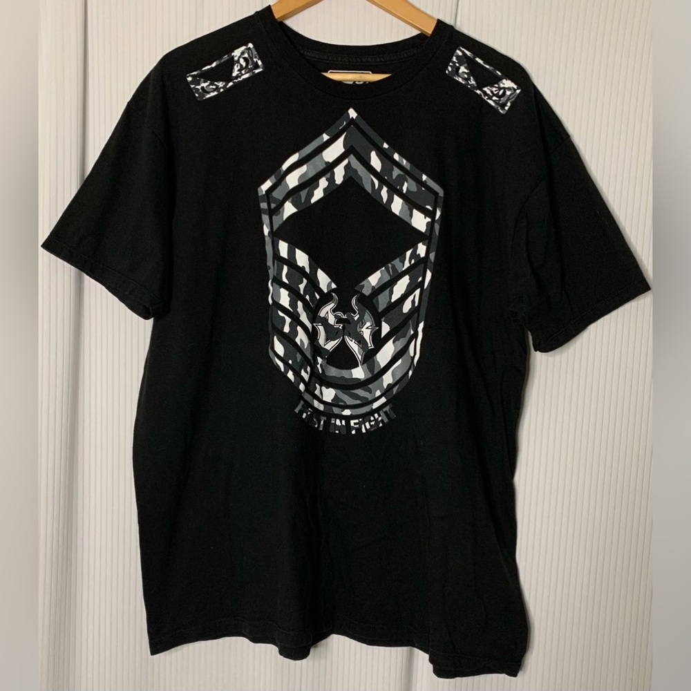 Bad Boy - Black T-shirt With Grey And White Camo Patterned Graphic - XXL